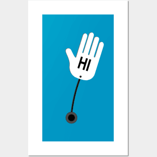 70s Style Waving Hand Posters and Art